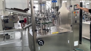 কার্টোনার সহ ধাতব টিউব ফিলিং মেশিন