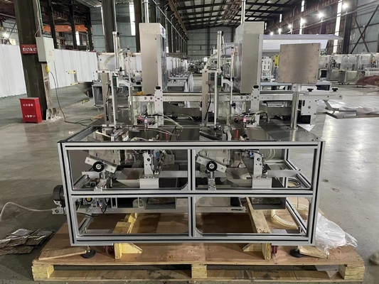 1.2KW ফেসিয়াল মাস্ক কাটিং ফোল্ডিং প্যাকিং মেশিন 0.6MPA স্বয়ংক্রিয় ননওভেন